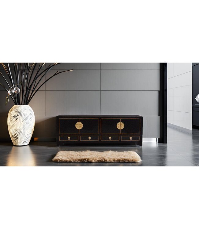 Mobile TV Cinese Onice Nero - Orientique  Collezione L130xP40xA45cm