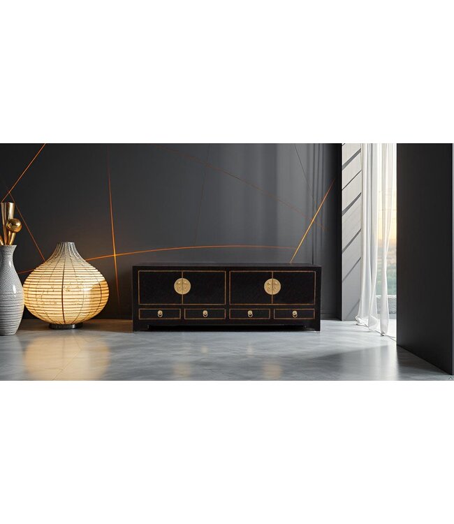 Mueble TV Chino Ónix Negro - Orientique Colección An130xP40xAl45cm