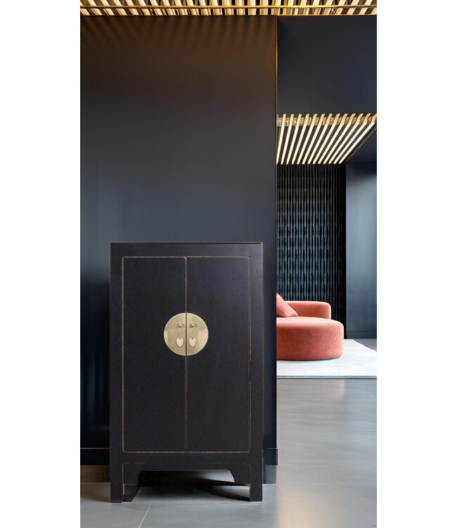 Chinesischer Schrank Onyx Schwarz - Orientique Kollektion B70xT40xH120cm