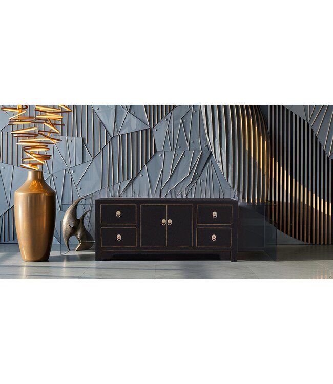 Mueble TV Chino Ónix Negro - Orientique Colección An106xP45xAl46cm