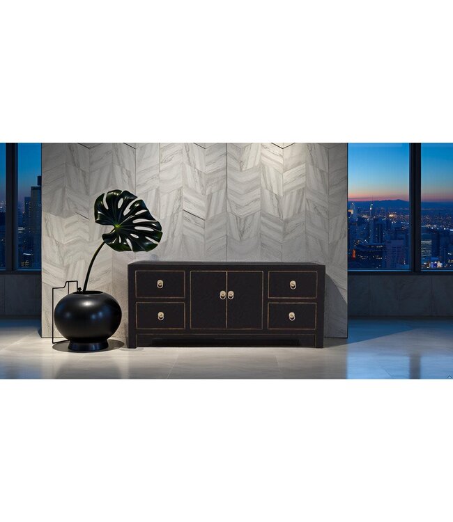 Mobile TV Cinese Onice Nero - Orientique  Collezione L106xP45xA46cm