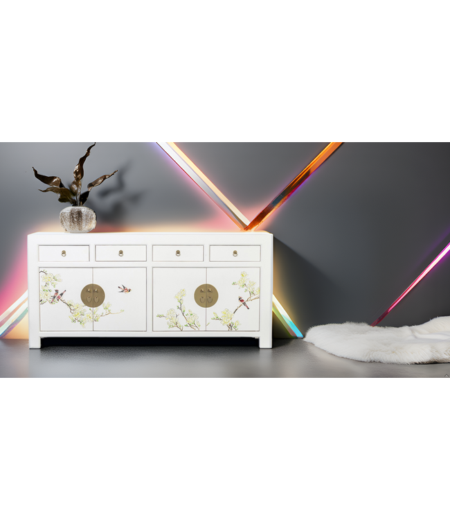 Chinese Sideboard Snow White Handpainted W180xD40xH85cm