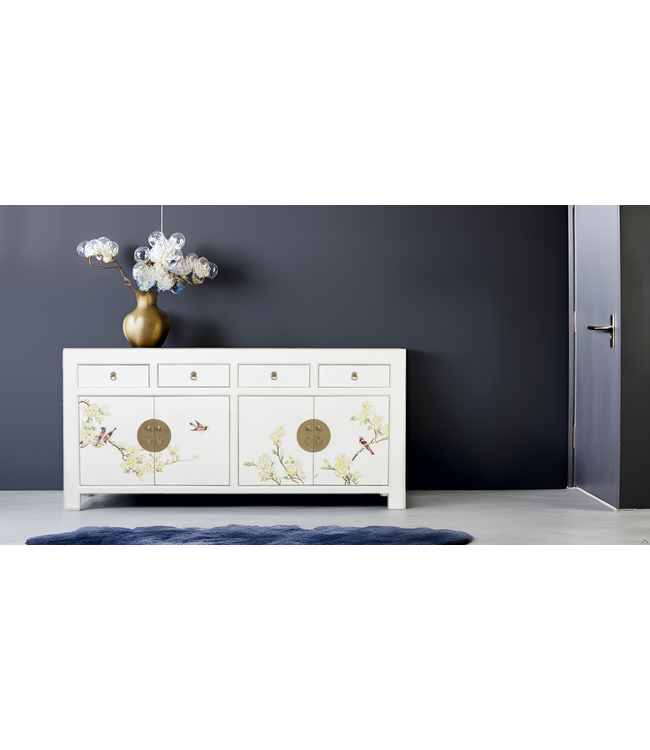 Chinese Sideboard Snow White Handpainted W180xD40xH85cm