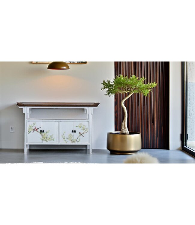 Chinesisches Sideboard Weiß Tibetisch Inspiriert Handgemalt B143xT37xH87cm