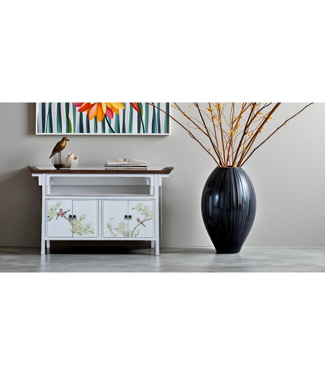 Chinesisches Sideboard Weiß Tibetisch Inspiriert Handgemalt B143xT37xH87cm