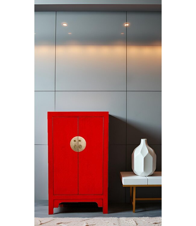 Armadio Cinese Lucky Rosso - Orientique Collezione L70xP40xA120cm