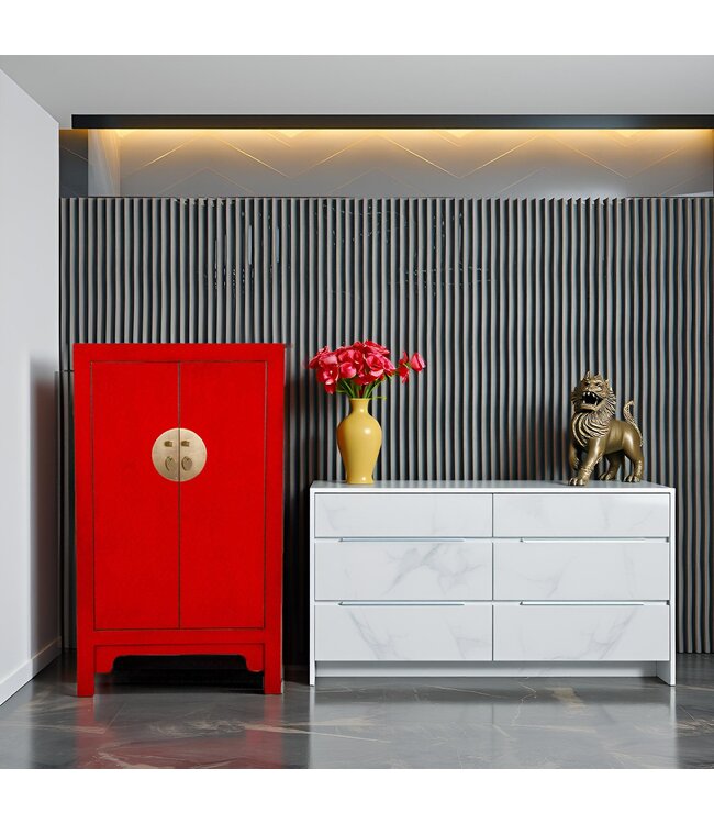 Chinesischer Schrank Lucky Rot - Orientique Kollektion B70xT40xH120cm