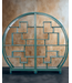 Bibliothèque Chinoise Ronde Ouverte Cabinet Teal L192xH176cm