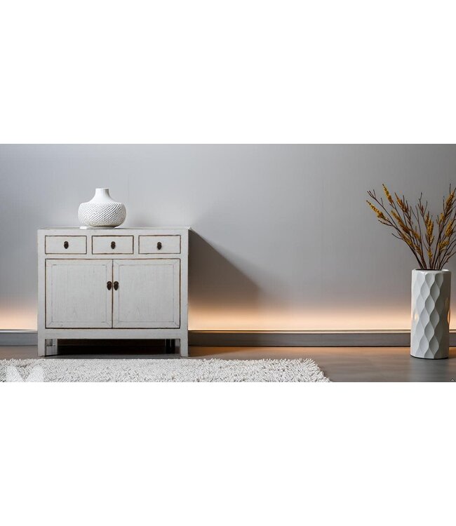 Antique Chinese Sideboard White High Gloss W101xD39xH88cm