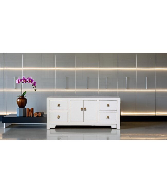 Mueble TV Chino Blanco Nieve - Orientique Colección An106xP45xAl46cm