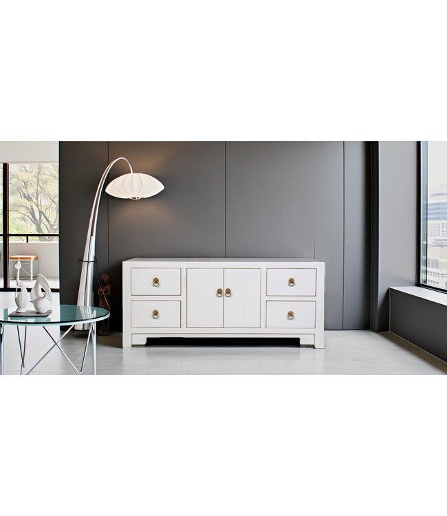 Mueble TV Chino Blanco Nieve - Orientique Colección An106xP45xAl46cm