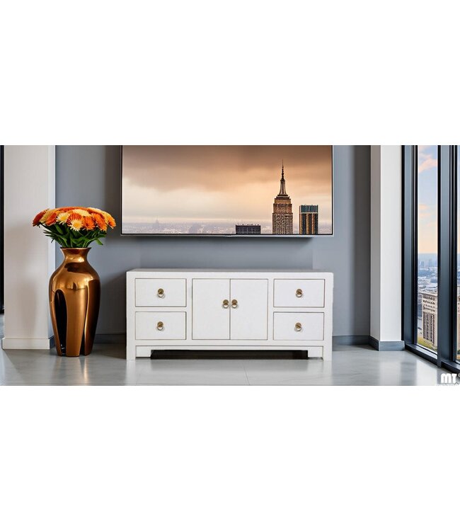 Mueble TV Chino Blanco Nieve - Orientique Colección An106xP45xAl46cm