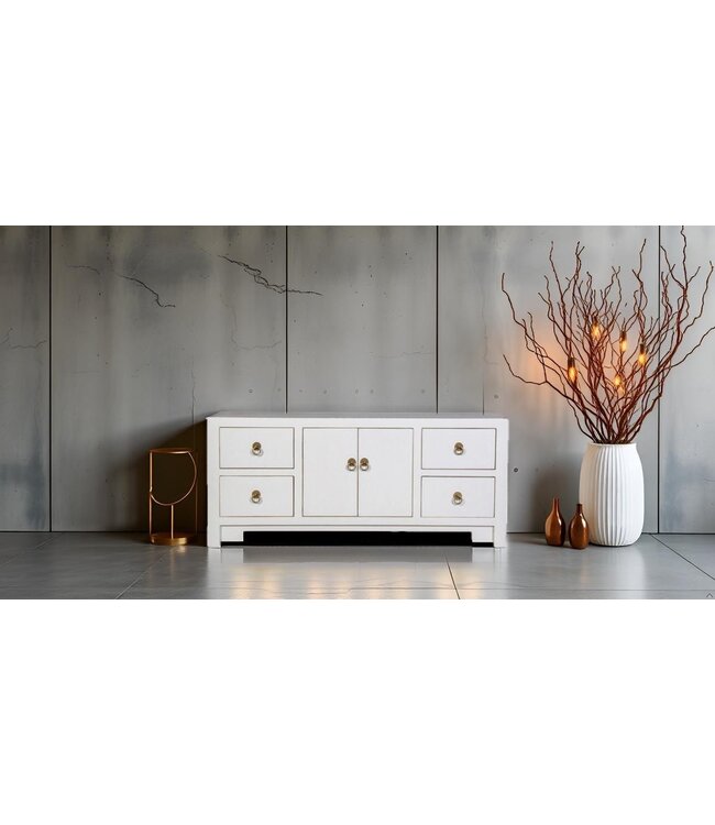 Mueble TV Chino Blanco Nieve - Orientique Colección An106xP45xAl46cm