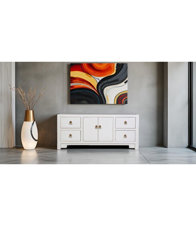 Mueble TV Chino Blanco Nieve - Orientique Colección An106xP45xAl46cm