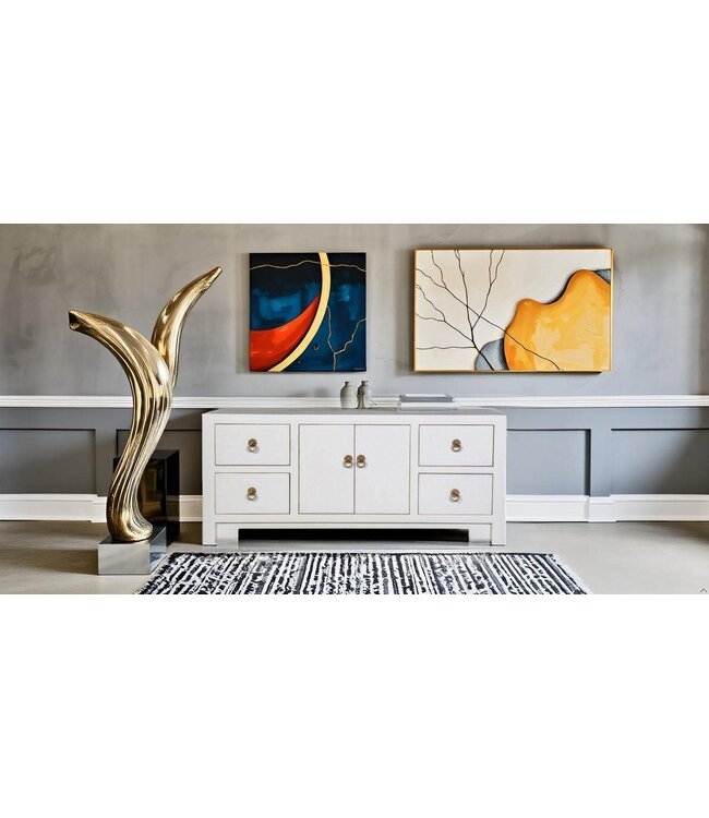 Mueble TV Chino Blanco Nieve - Orientique Colección An106xP45xAl46cm