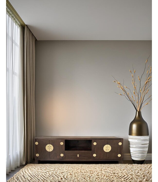 Meuble TV Chinois Bambou Tressé Earthy Marron L190xP56xH56cm