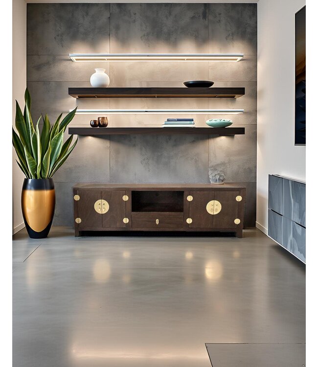 Mueble TV Chino con Bambú Trenzado a Mano Earthy Marrón An190xP56xAl56cm