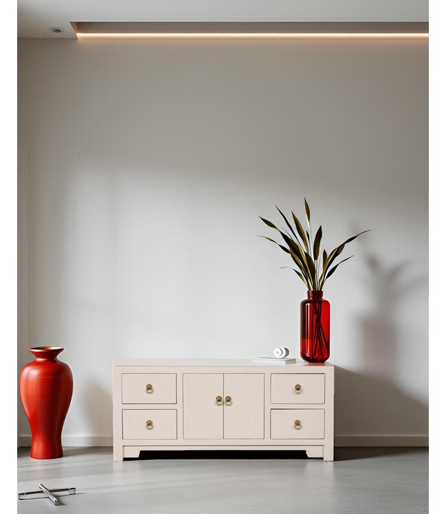 Mueble TV Chino Moonshine Gris - Orientique Colección An106xP45xAl46cm