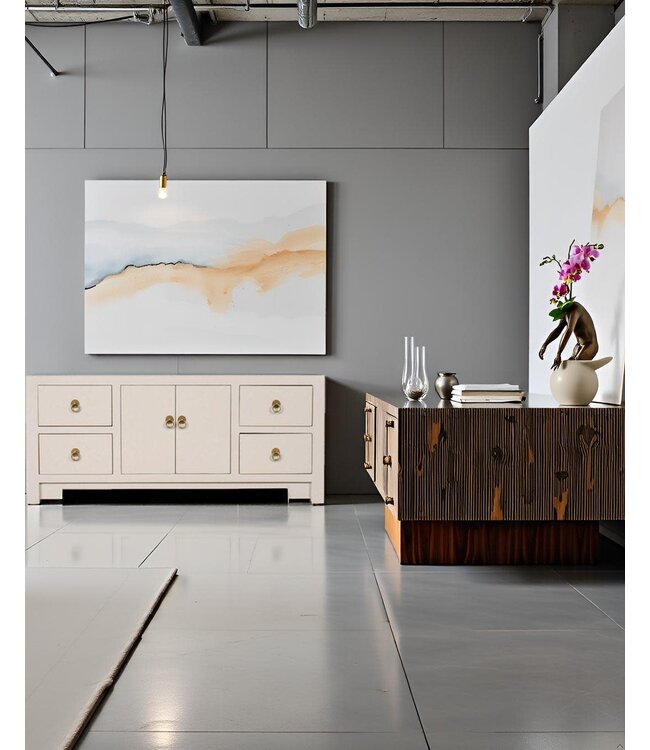 Mueble TV Chino Moonshine Gris - Orientique Colección An106xP45xAl46cm