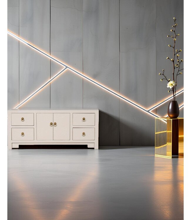 Chinese TV Cabinet Moonshine Greige - Orientique Collection W106xD45xH46cm