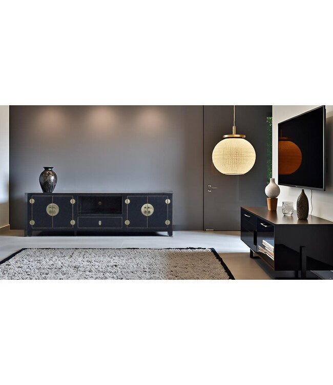 Mueble de TV Chino Negro Bambú A190xP56xAlt56cm