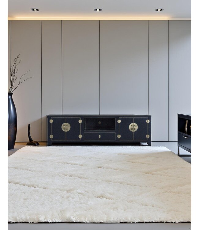 Chinese TV Cabinet Black with Bamboo W190xD56xH56cm