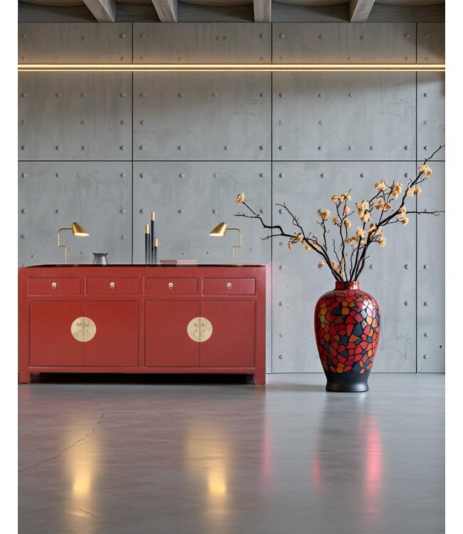 Chinese Dressoir Rood Ruby Red - Orientique Collectie B180xD40xH85cm