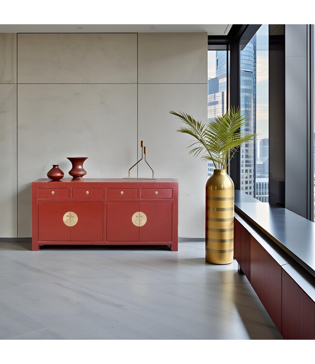 Chinese Sideboard Ruby Red - Orientique Collection W180xD40xH85cm
