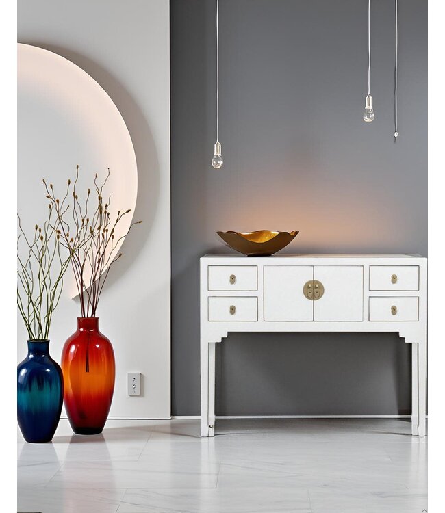 Mesa Consola China Blanco Nieve - Orientique Colección An100xP26xAl80cm