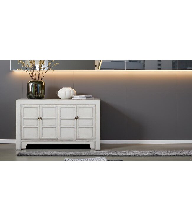 Credenza Cinese Bianca Lucida L145xP40xA89cm