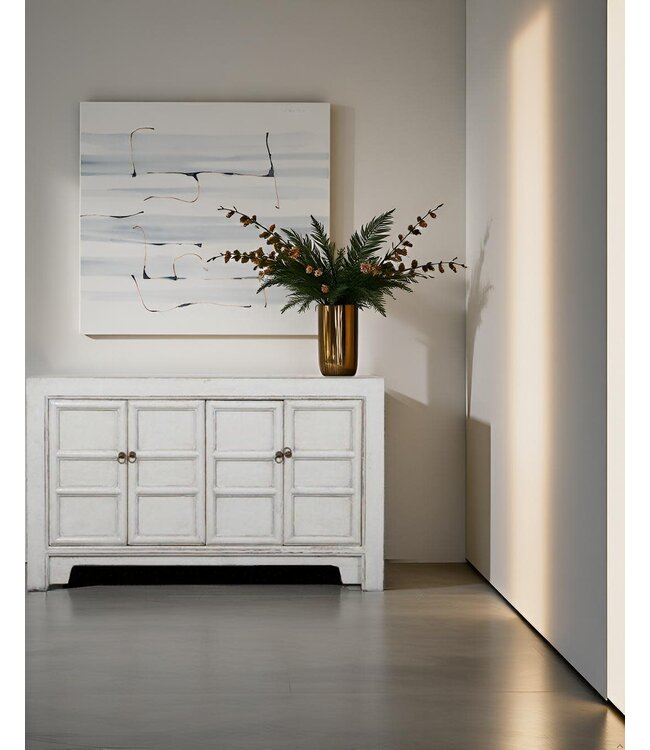 Credenza Cinese Bianca Lucida L145xP40xA89cm