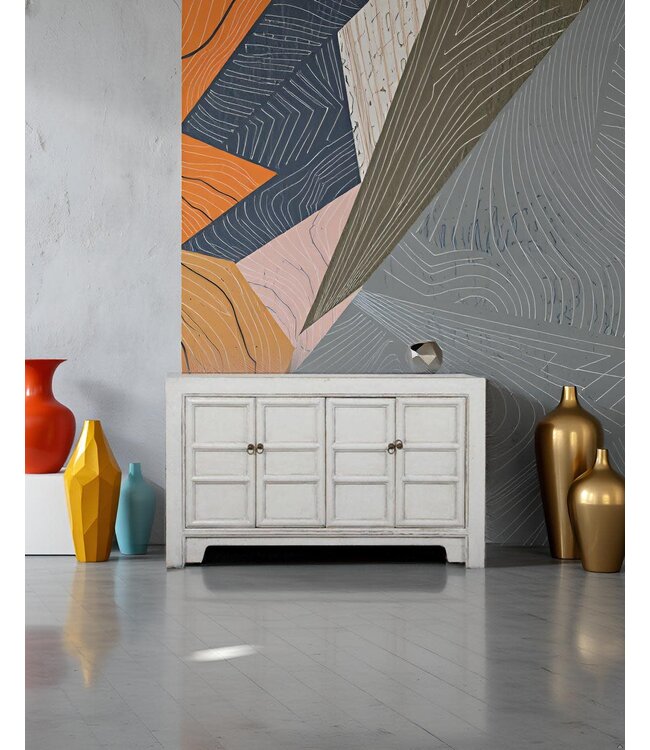 Aparador Chino Blanco Alto Brillo An145xP40xAl89cm