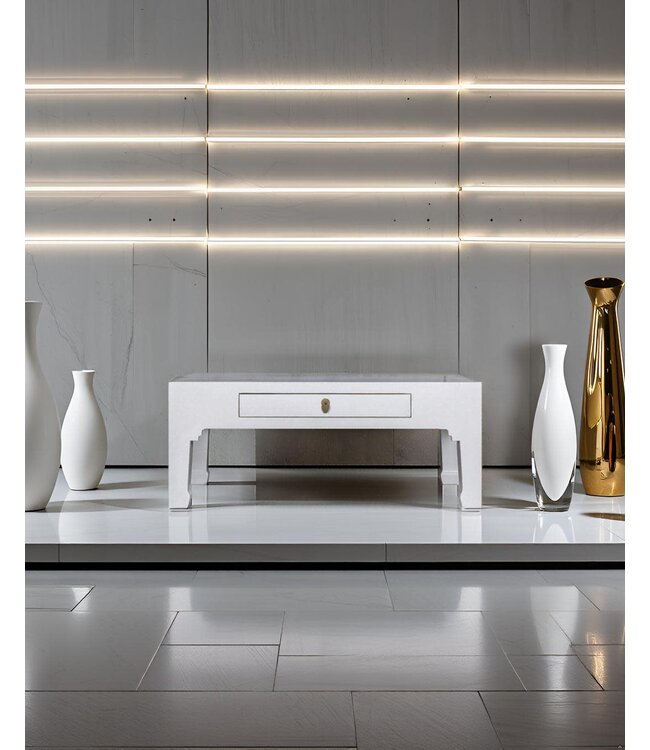 Mesa de Centro China Blanca - Orientique Colección A110xP60xA45cm