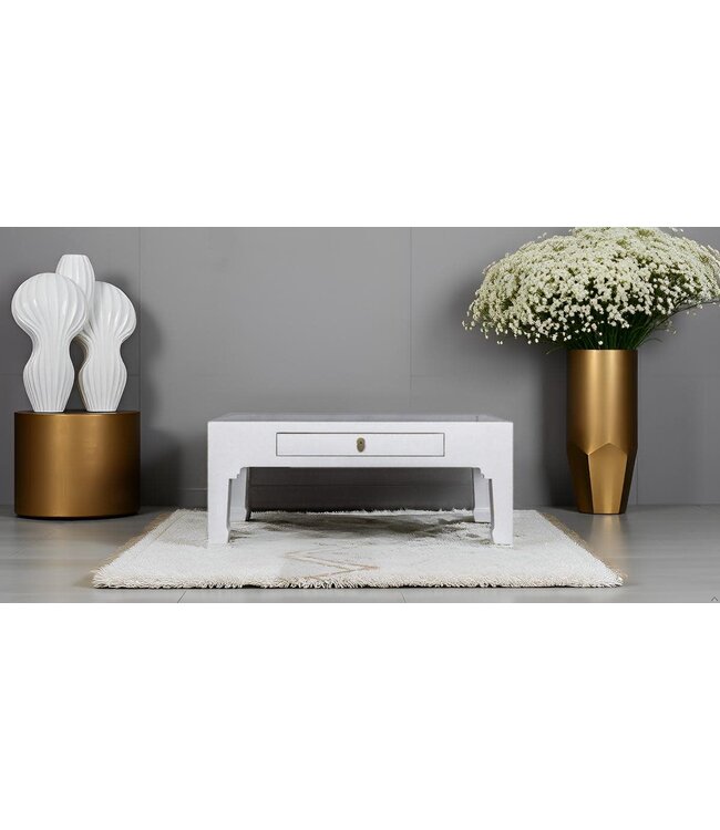 Mesa de Centro China Blanca - Orientique Colección A110xP60xA45cm