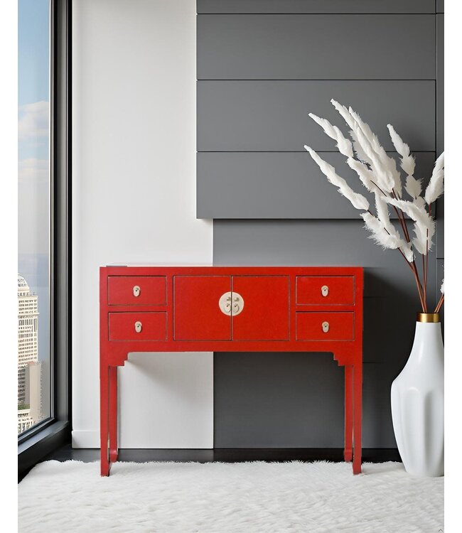 Chinese Sidetable Lucky Rood - Orientique Collectie B100xD26xH80cm