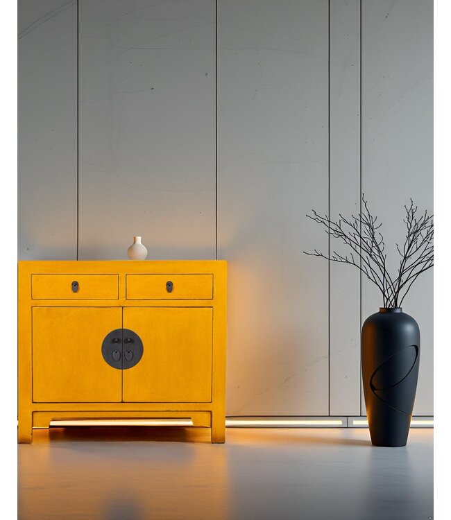 Armoire Chinoise Jaune Marigold - Orientique Collection L90xP40xH80cm