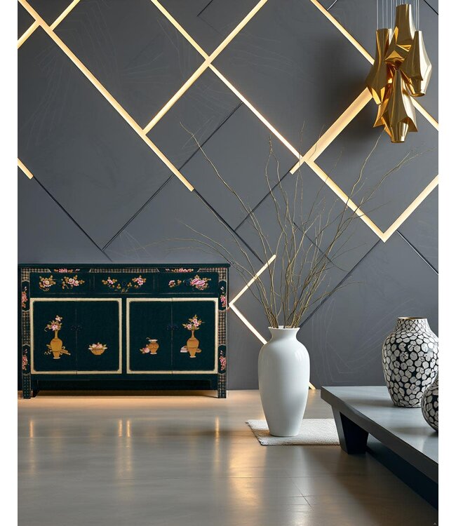 Credenza Cinese Nero Dipinto a Mano L140xP34xA90cm