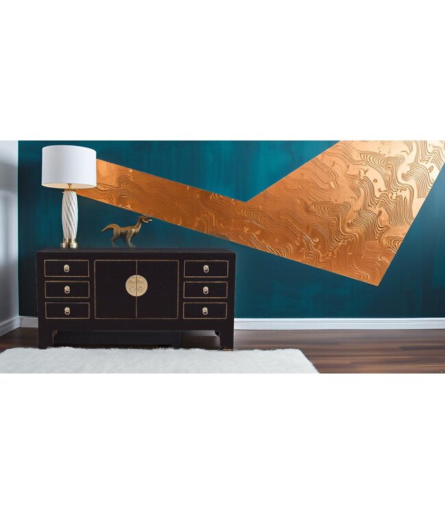 Meuble TV Chinois Onyx Noir - Orientique Collection L121xP37xH61cm