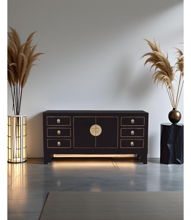 Mueble TV Chino Ónix Negro - Orientique Colección An121xP37xAl61cm