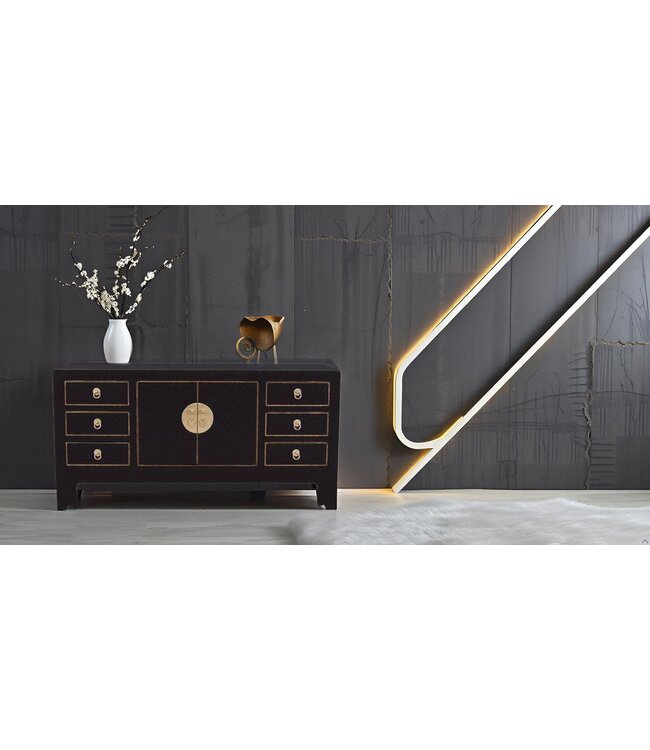 Chinese TV Kast Onyx Zwart - Orientique Collectie B121xD37xH61cm