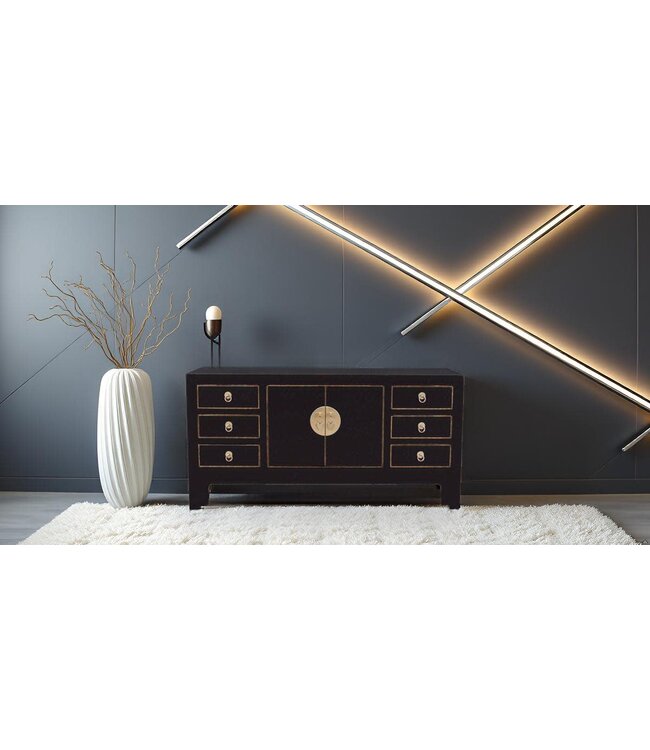 Mueble TV Chino Ónix Negro - Orientique Colección An121xP37xAl61cm