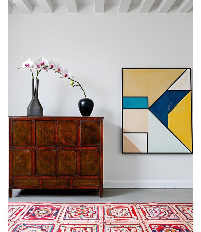 Antieke Tibetaanse Chinese kast Handbeschilderd B120xD45xH114cm