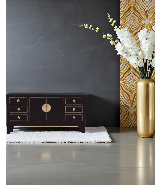 Chinese TV Kast Onyx Zwart - Orientique Collectie B121xD37xH61cm