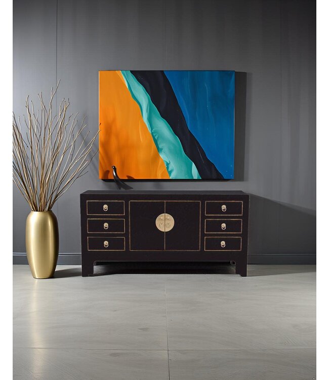 Mueble TV Chino Ónix Negro - Orientique Colección An121xP37xAl61cm