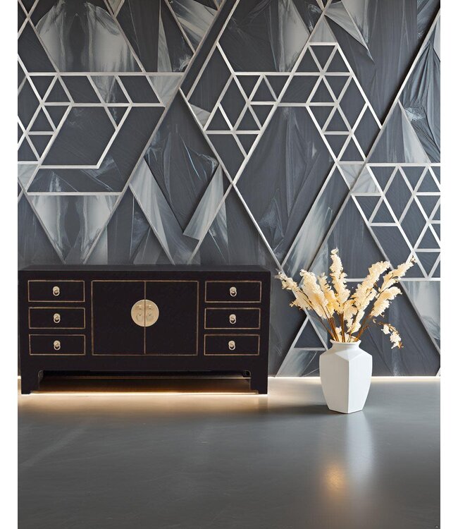 Meuble TV Chinois Onyx Noir - Orientique Collection L121xP37xH61cm