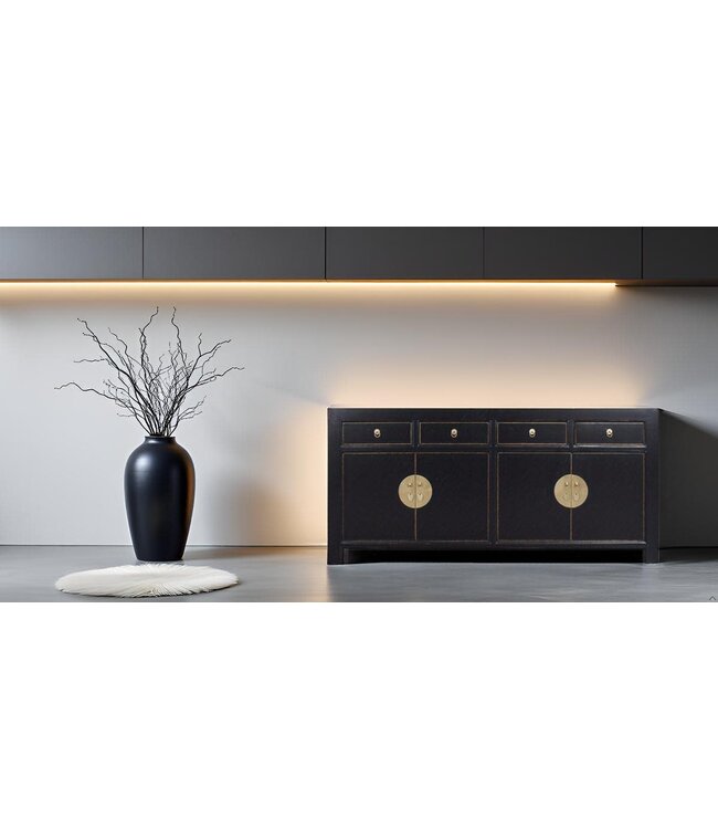Chinese Sideboard Onyx Black - Orientique Collection W180xD40xH85cm