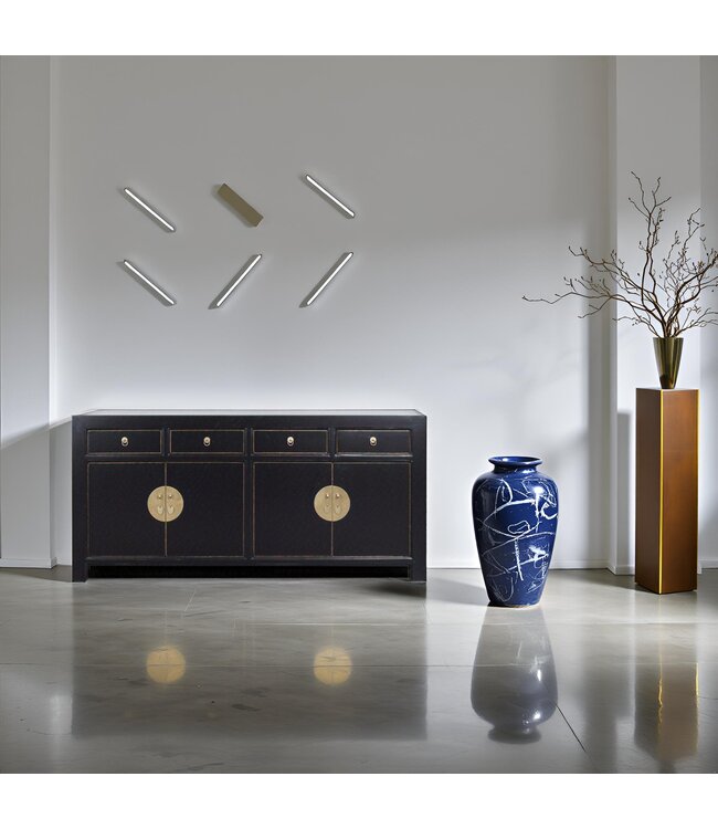 Chinesisches Sideboard Onyx Schwarz - Orientique Kollektion B180xT40xH85cm
