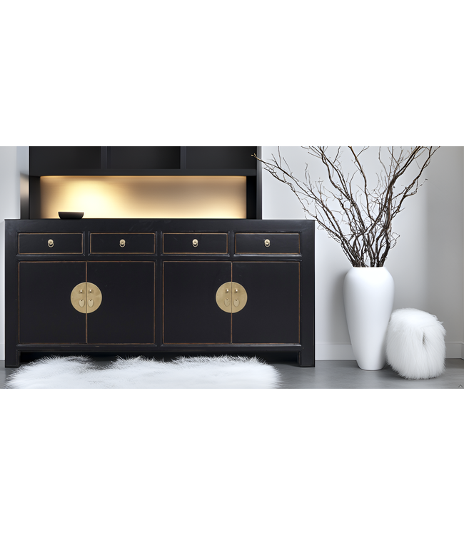 Chinese Sideboard Onyx Black - Orientique Collection W180xD40xH85cm