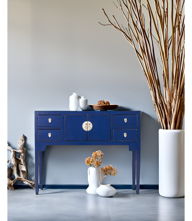 Chinese Sidetable Blauw Midnight Blue - Orientique Collectie B100xD26xH80cm