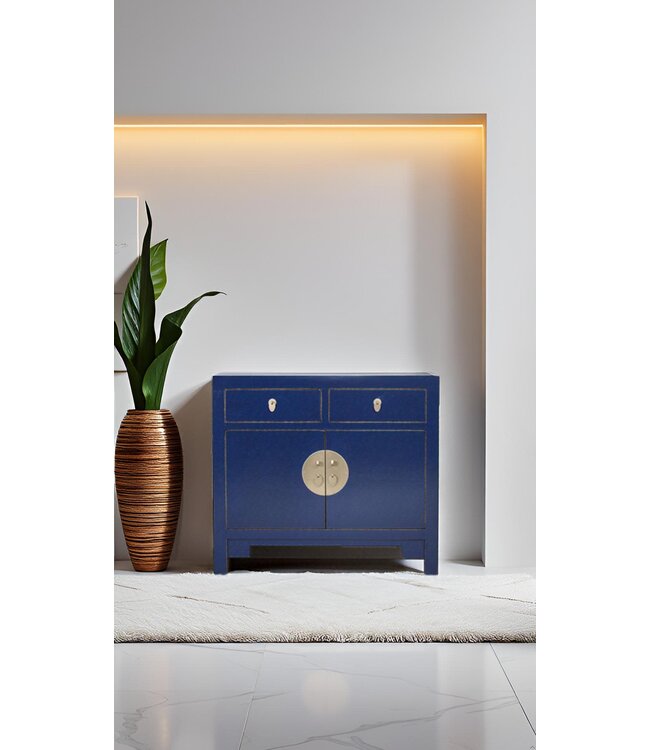 Armoire Chinoise Bleu Nuit - Collection Orientique L90xP40xH80cm